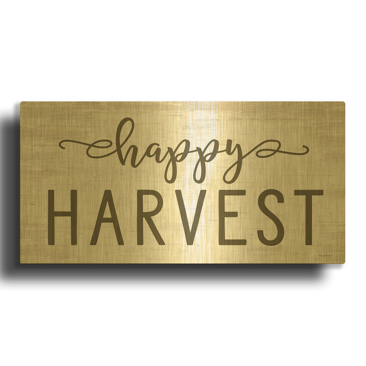 'Happy Harvest' By Lettered & Lined Gold Metal Wall Art