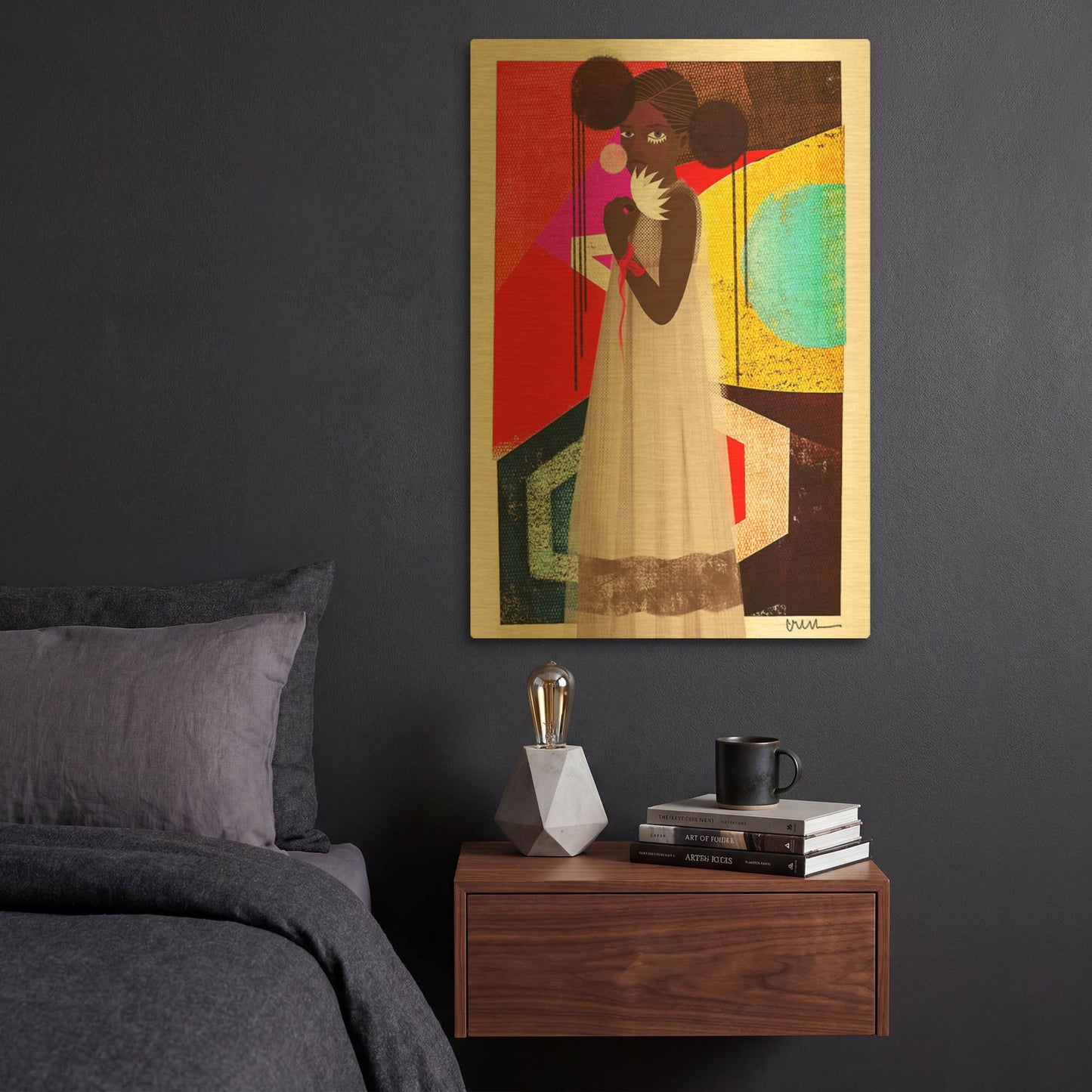 'March' By Erin Robinson Gold Metal Wall Art