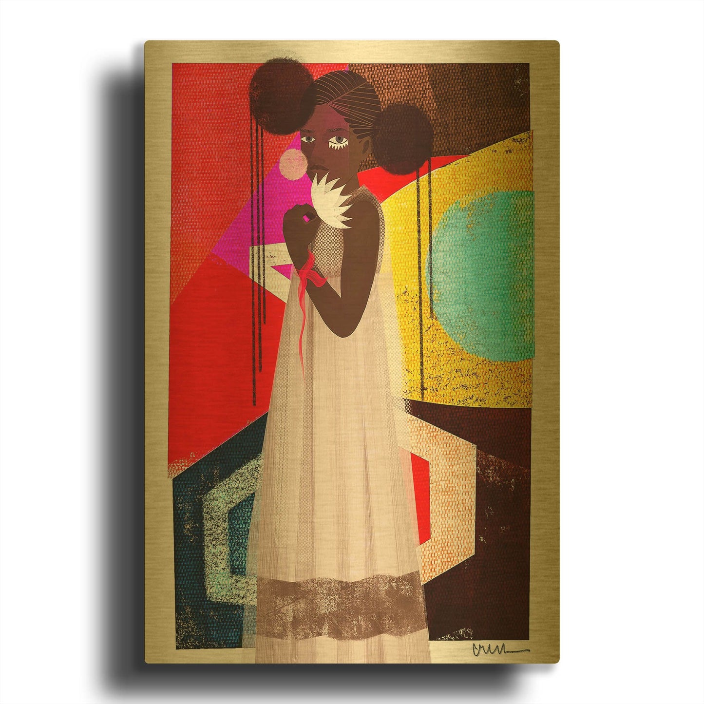 'March' By Erin Robinson Gold Metal Wall Art
