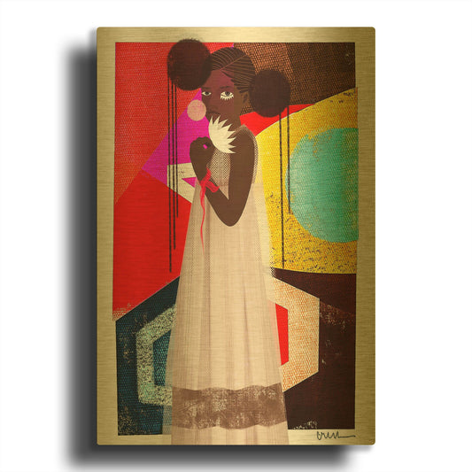 'March' By Erin Robinson Gold Metal Wall Art