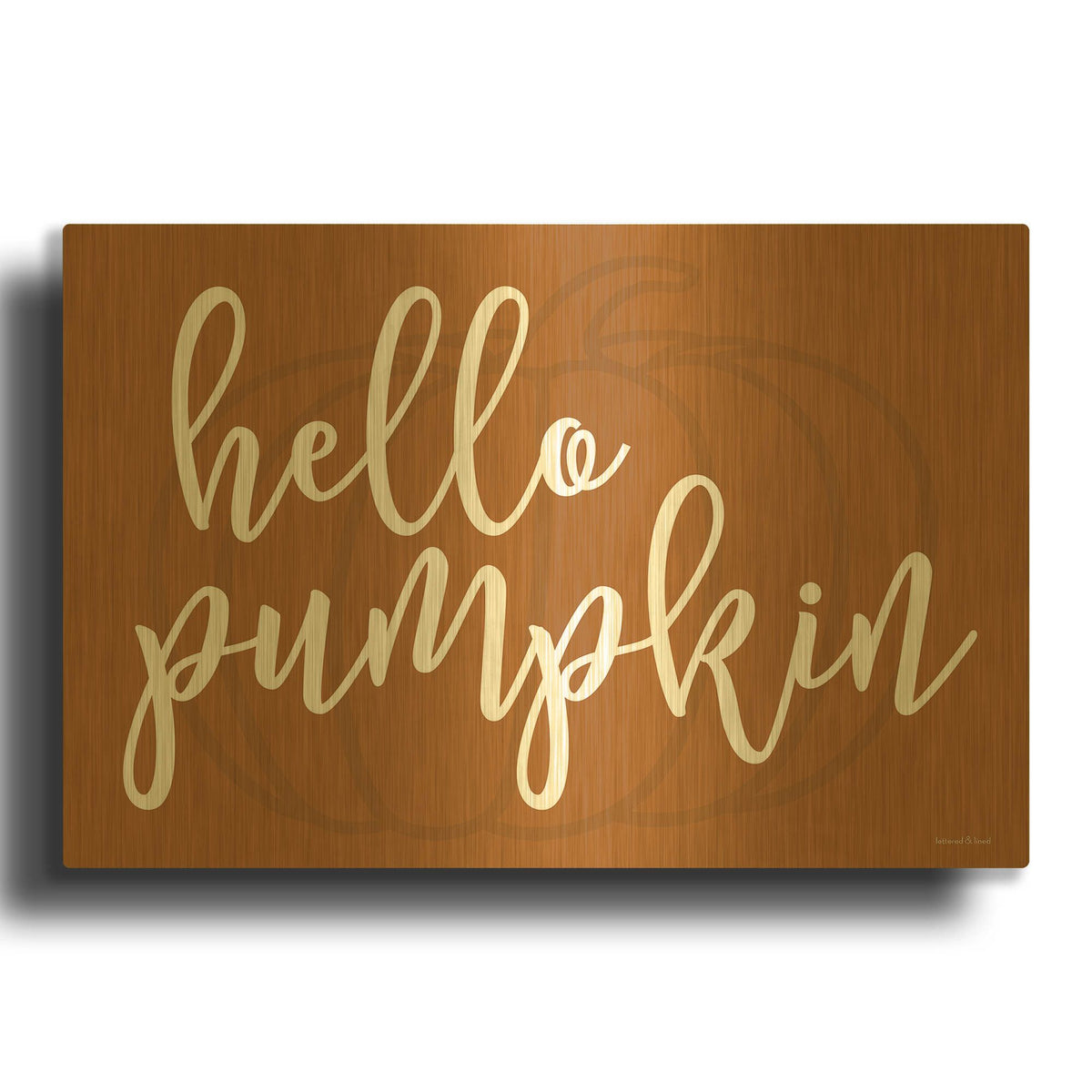 'Hello Pumpkin' By Lettered & Lined Gold Metal Wall Art