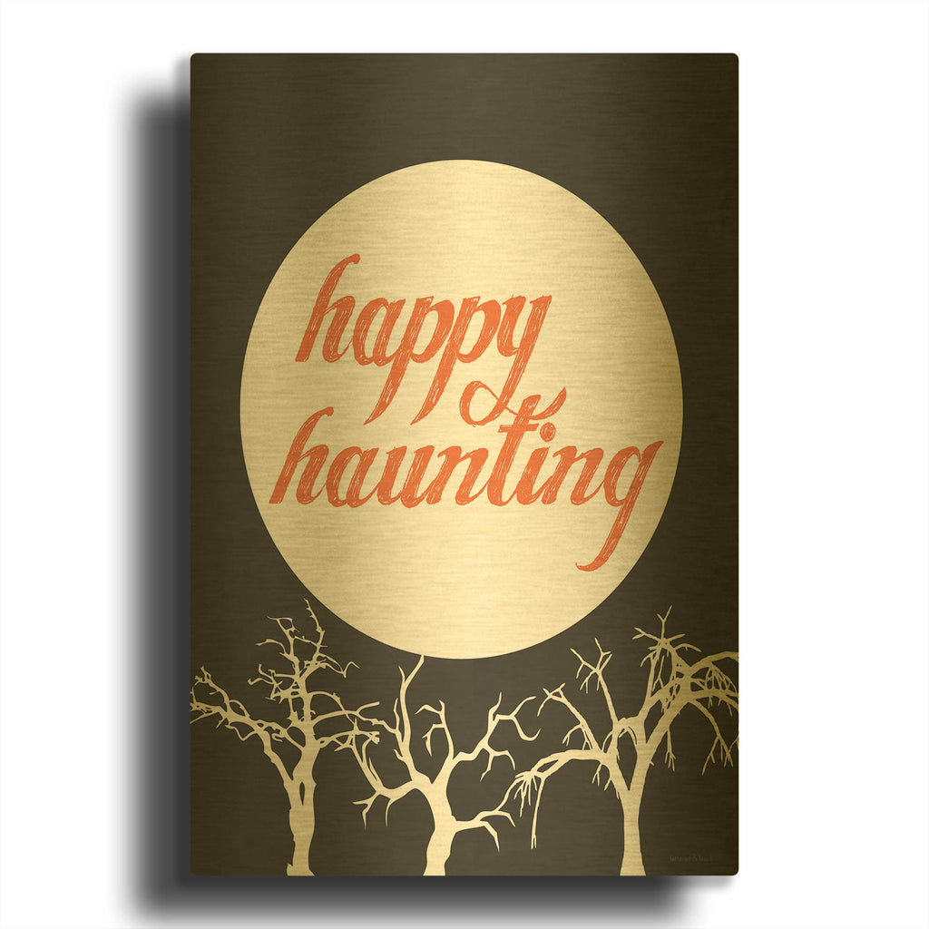 'Happy Haunting' By Lettered & Lined Gold Metal Wall Art