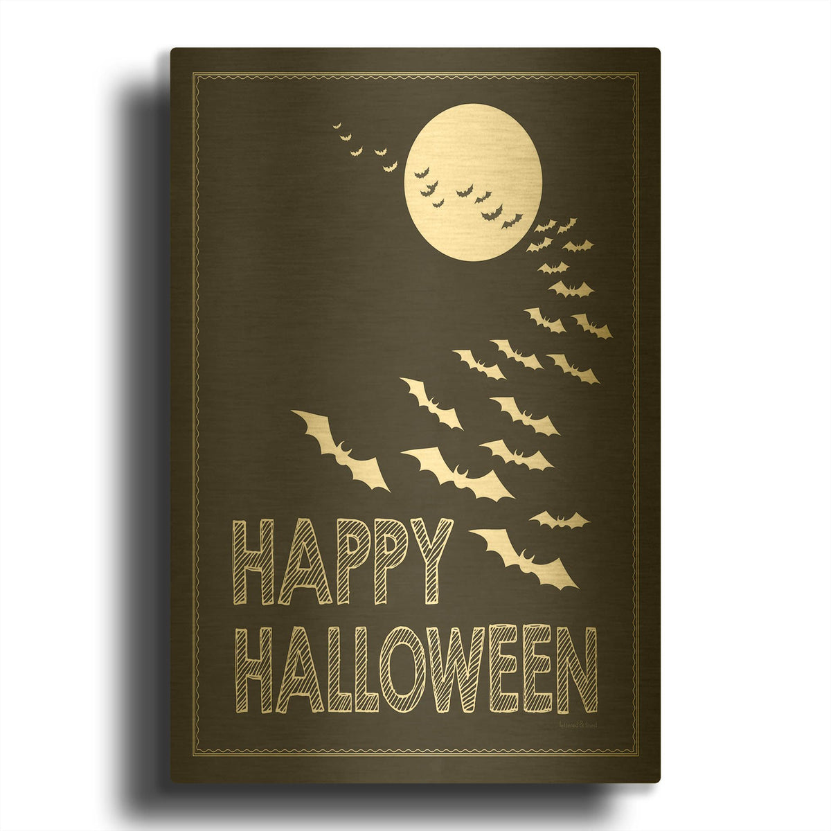 'Happy Halloween' By Lettered & Lined Gold Metal Wall Art