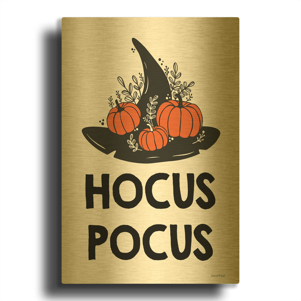 'Hocus Pocus' By Lettered & Lined Gold Metal Wall Art