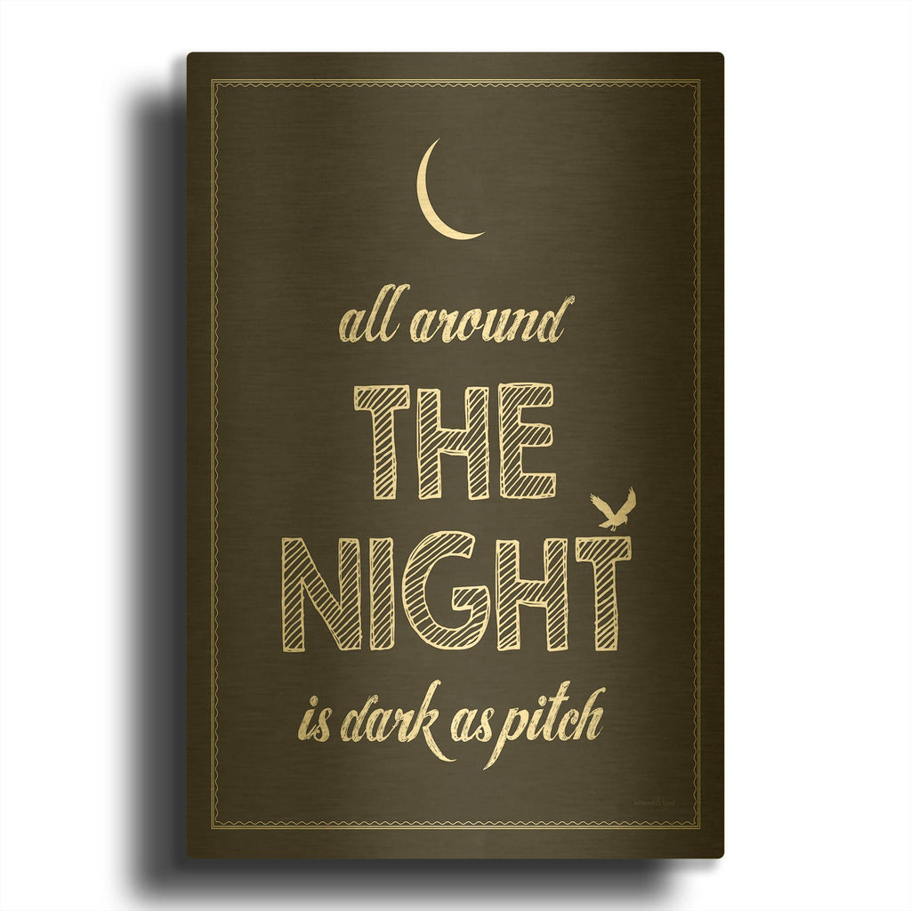 'All Around The Night I' By Lettered & Lined Gold Metal Wall Art