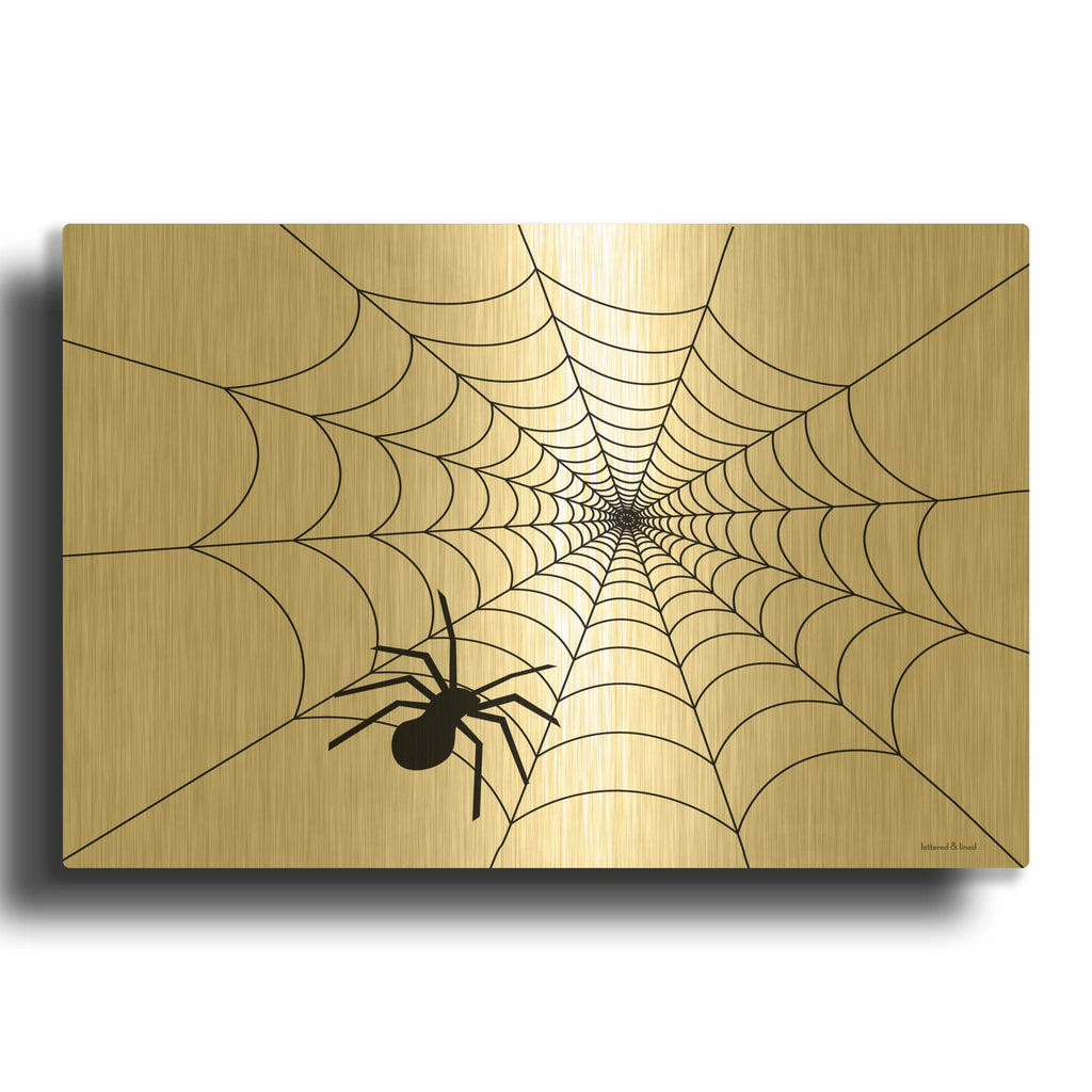 'Spider Web I' By Lettered & Lined Gold Metal Wall Art