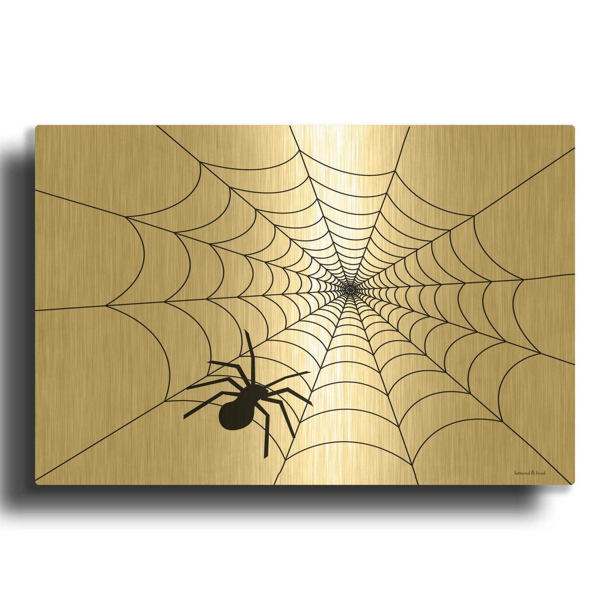 'Spider Web I' By Lettered & Lined Gold Metal Wall Art