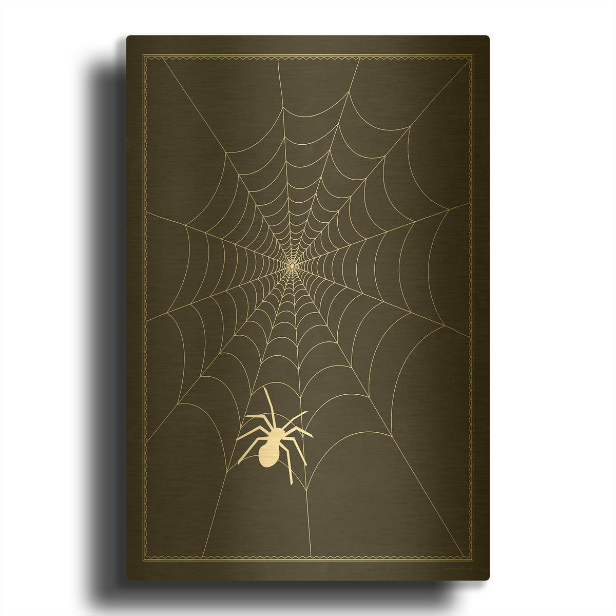 'Spider Web II' By Lettered & Lined Gold Metal Wall Art