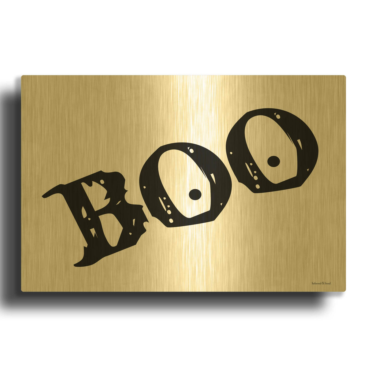 'Boo' By Lettered & Lined Gold Metal Wall Art