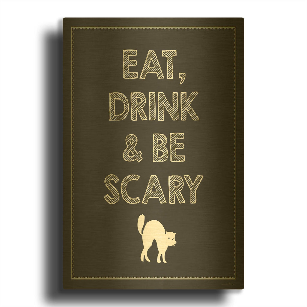 'Be Scary II' By Lettered & Lined Gold Metal Wall Art