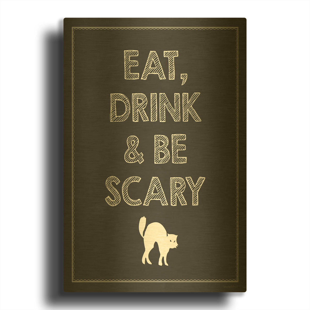 'Be Scary II' By Lettered & Lined Gold Metal Wall Art