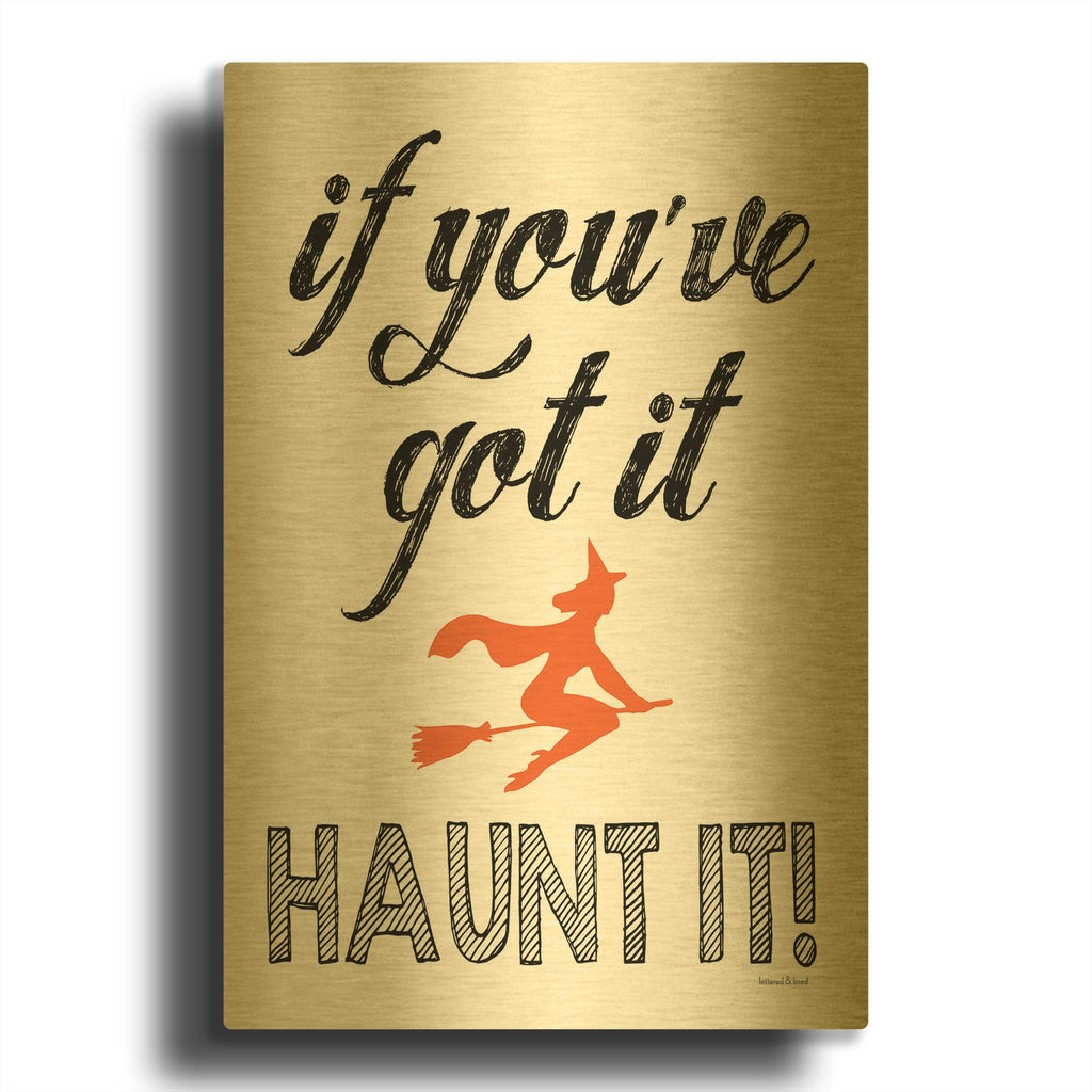 'Haunt It' By Lettered & Lined Gold Metal Wall Art