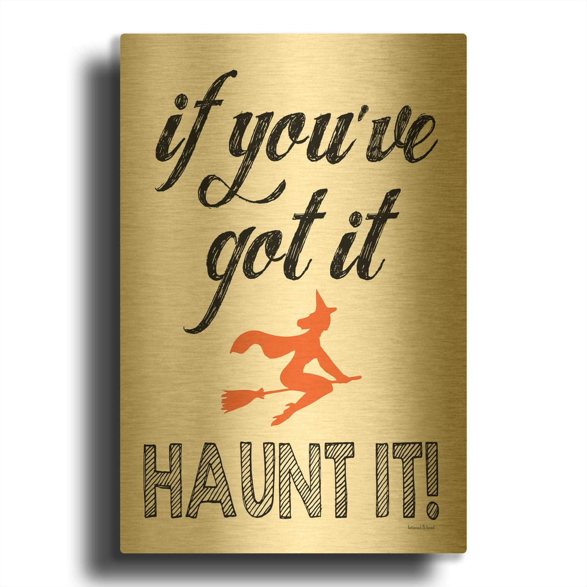 'Haunt It' By Lettered & Lined Gold Metal Wall Art