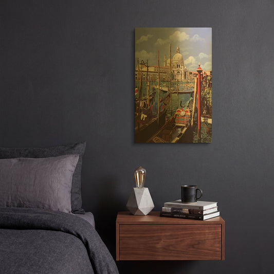'Chiesa Della Salute' By Guido Borelli Gold Metal Wall Art