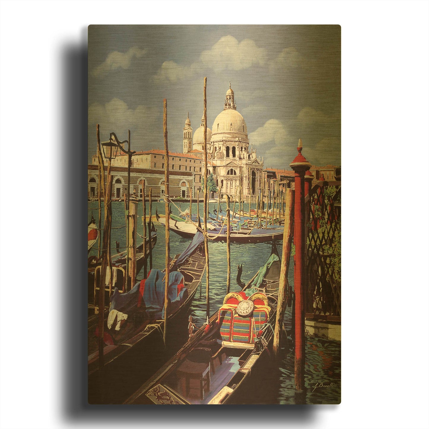 'Chiesa Della Salute' By Guido Borelli Gold Metal Wall Art