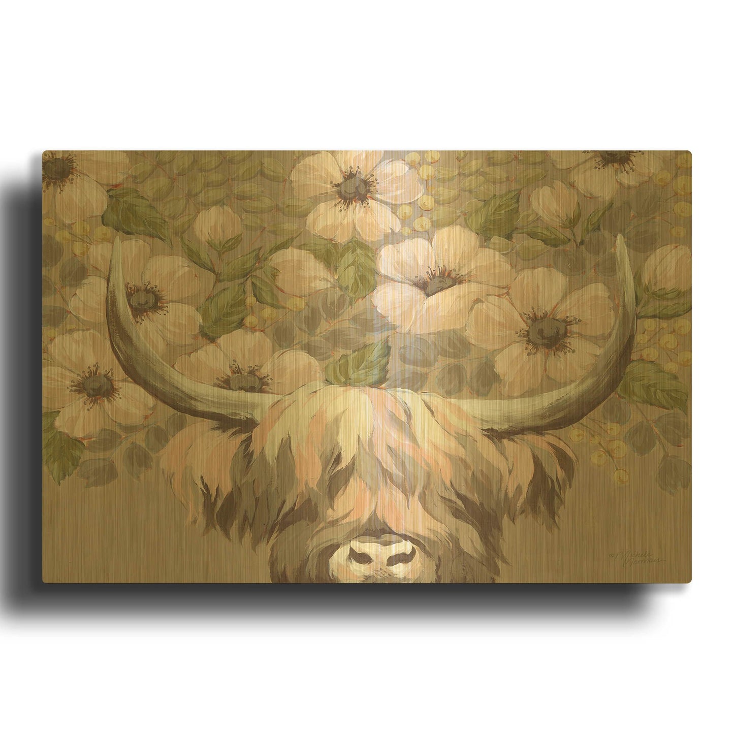 'The Highland Highness' By Michele Norman Gold Metal Wall Art