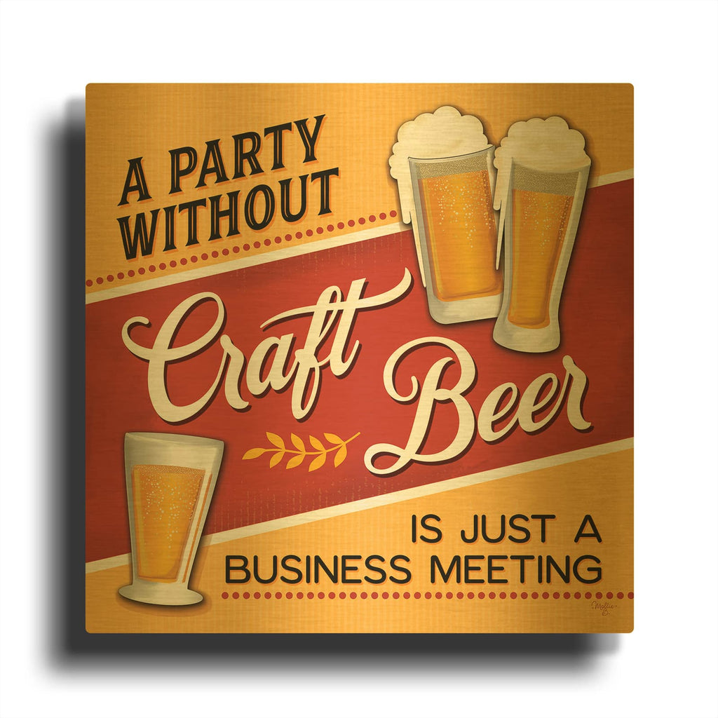 'Just a Business Meeting' By Mollie B Art Gold Metal Wall Art