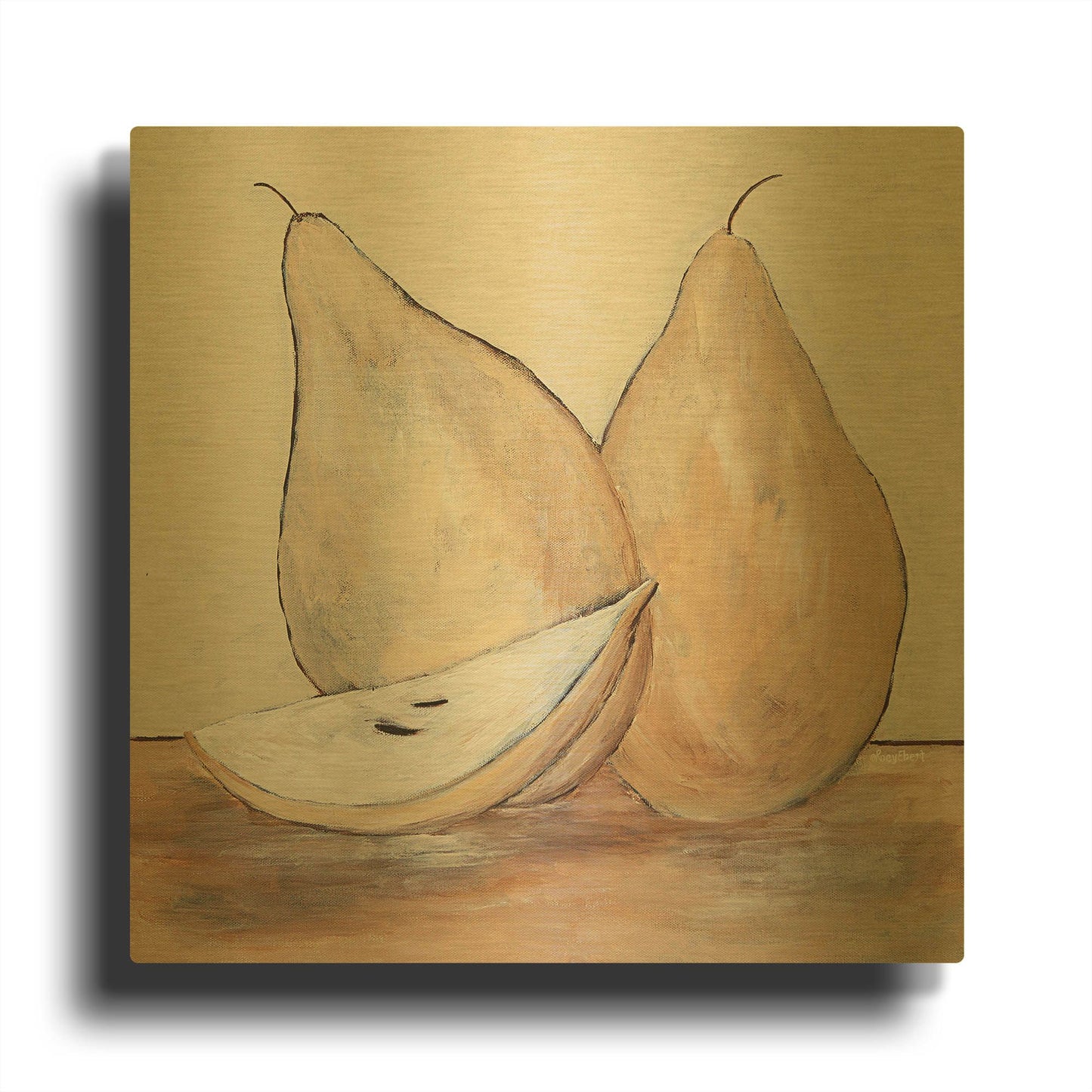 'Pair of Pears' By Roey Ebert Gold Metal Wall Art