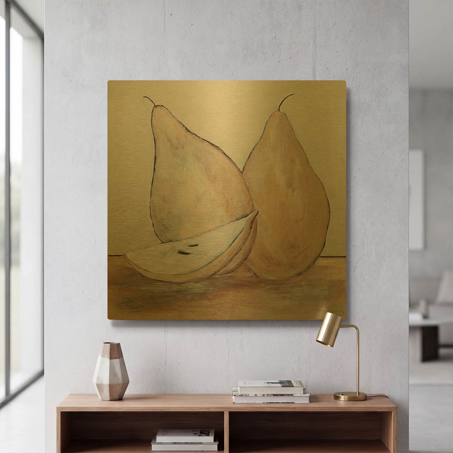 'Pair of Pears' By Roey Ebert Gold Metal Wall Art
