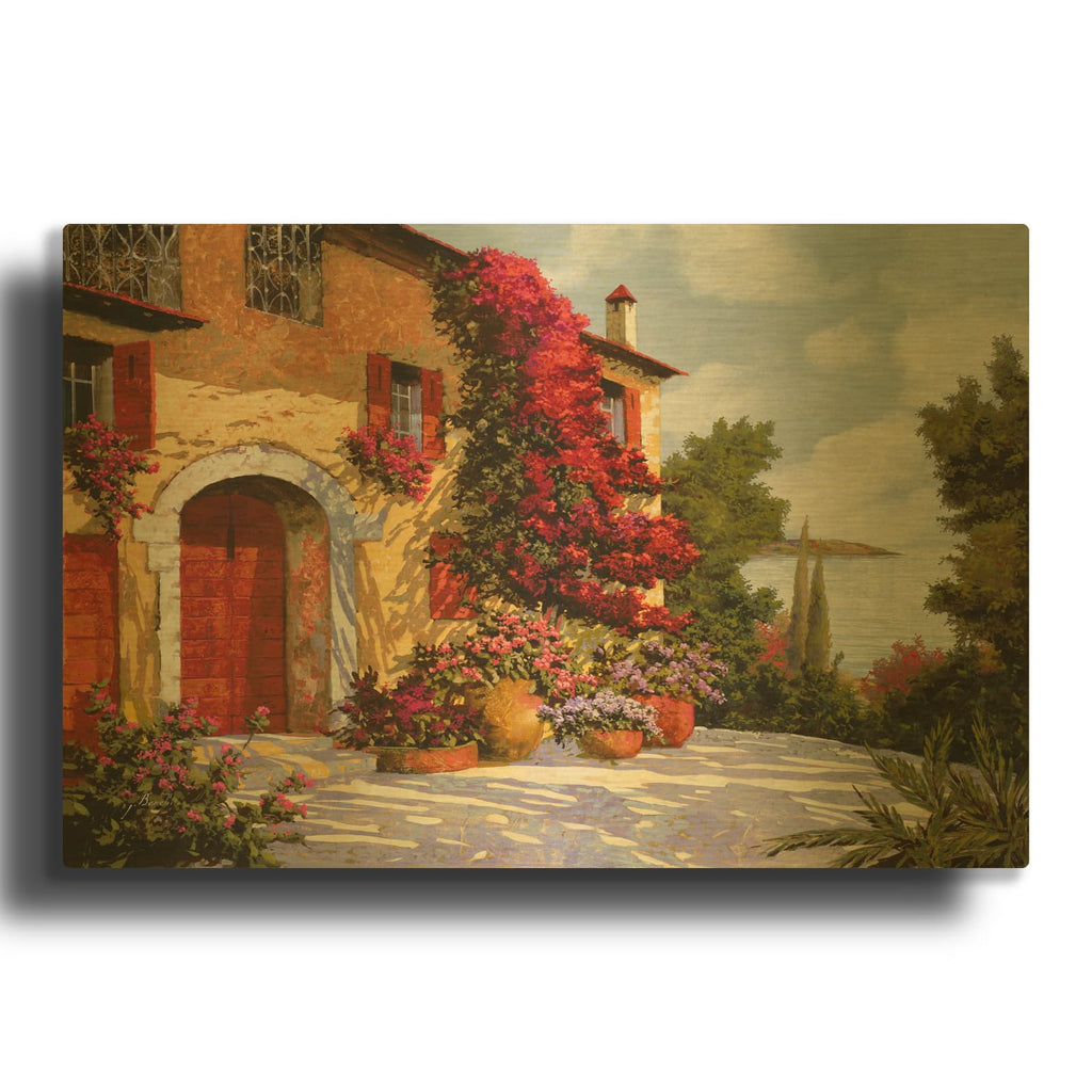'Bouganville' By Guido Borelli Gold Metal Wall Art