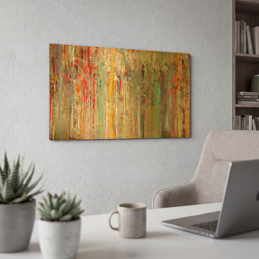 'Vertical Reflections' By Ingeborg Herckenrath Gold Metal Wall Art