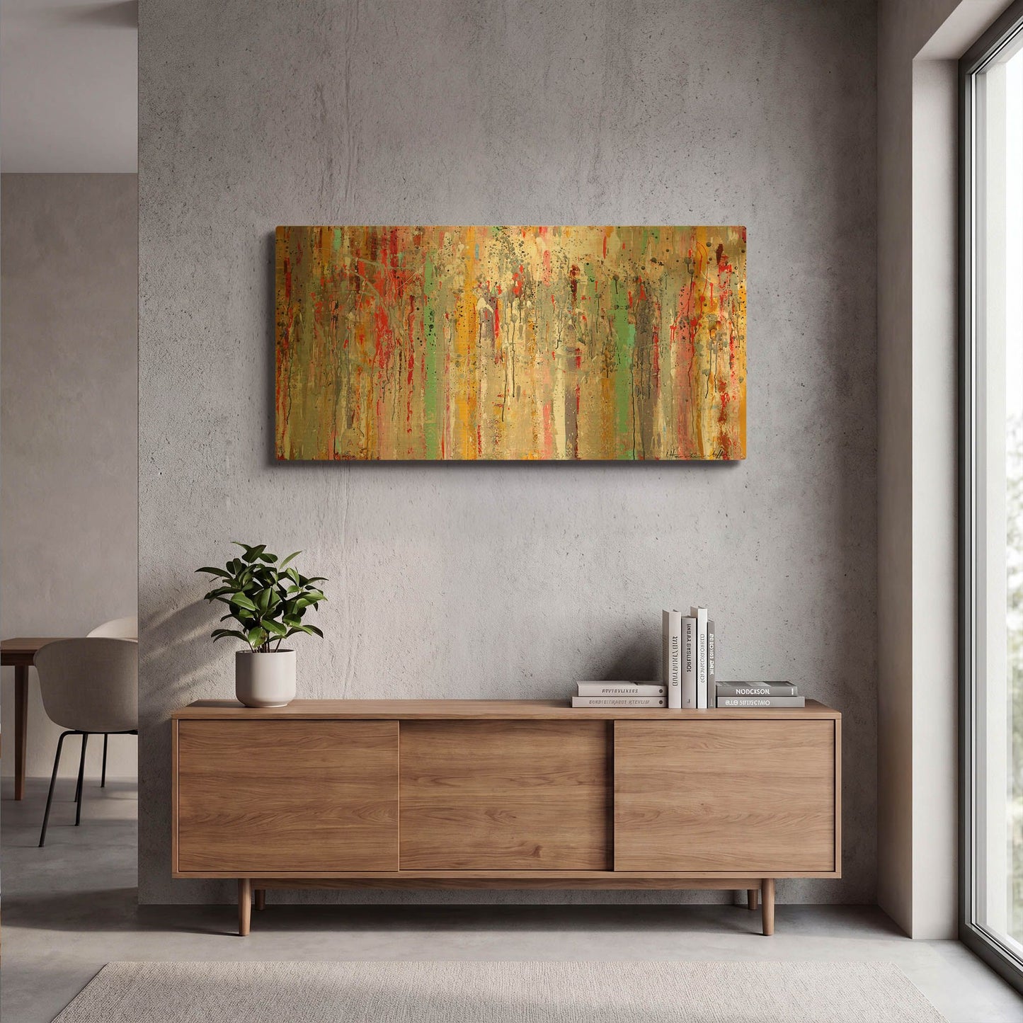 'Vertical Reflections' By Ingeborg Herckenrath Gold Metal Wall Art