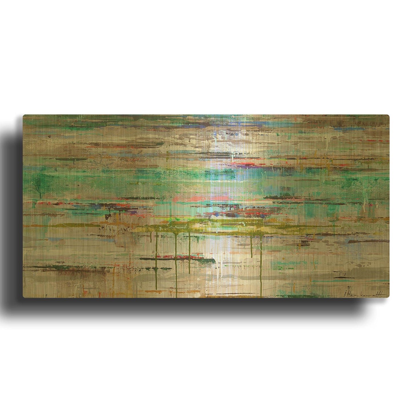 'Miami Reflection' By Ingeborg Herckenrath Gold Metal Wall Art