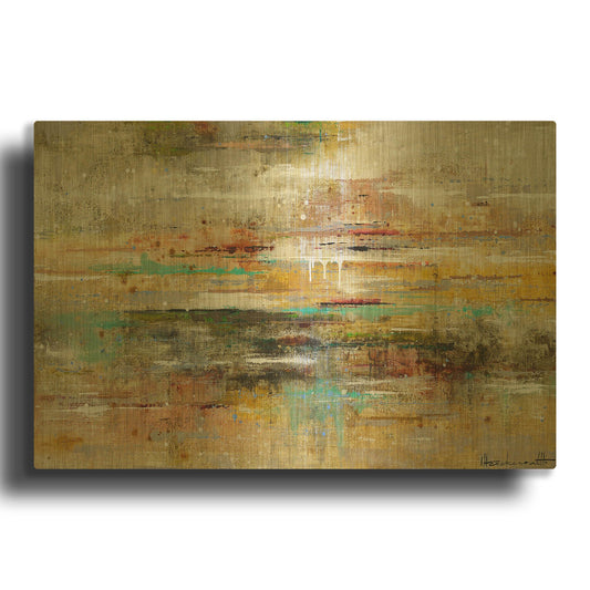'Oasis Reflection' By Ingeborg Herckenrath Gold Metal Wall Art
