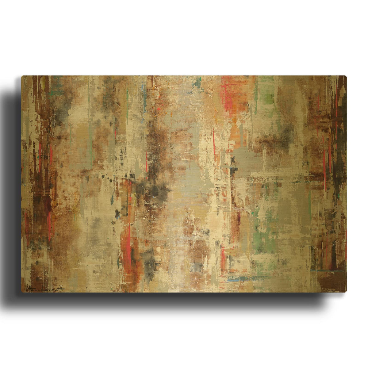 'Wood Reflection' By Ingeborg Herckenrath Gold Metal Wall Art