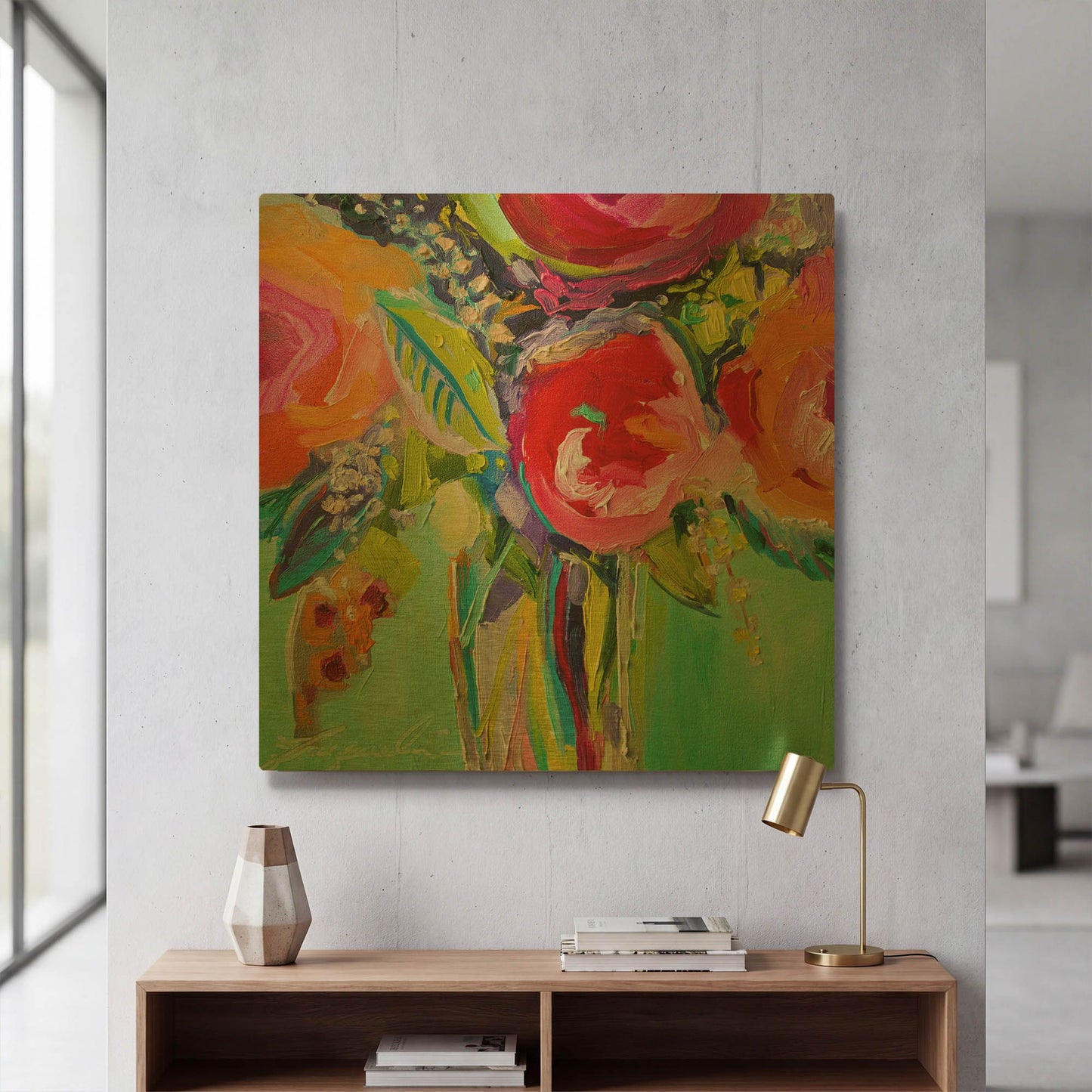 'Ode to Summer 1' By Jacqueline Brewer Gold Metal Wall Art