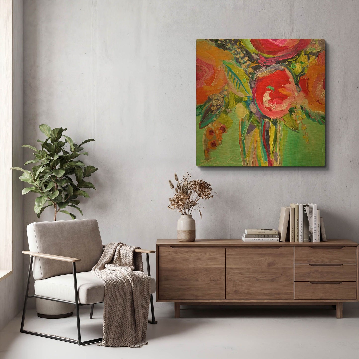 'Ode to Summer 1' By Jacqueline Brewer Gold Metal Wall Art