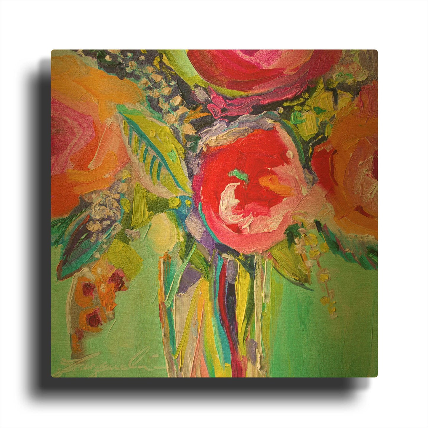 'Ode to Summer 1' By Jacqueline Brewer Gold Metal Wall Art