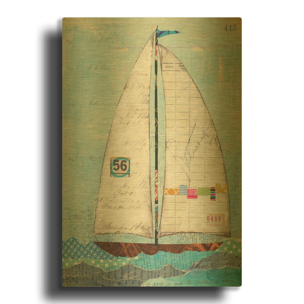 'At the Regatta IV' By Courtney Prahl Gold Metal Wall Art