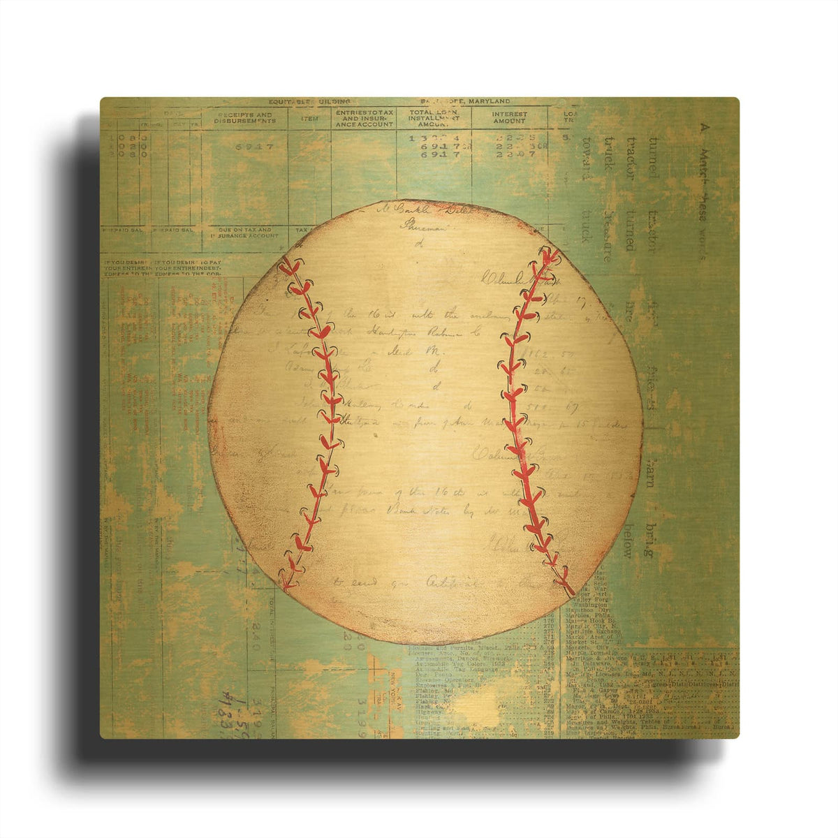 'Play Ball I' By Courtney Prahl Gold Metal Wall Art