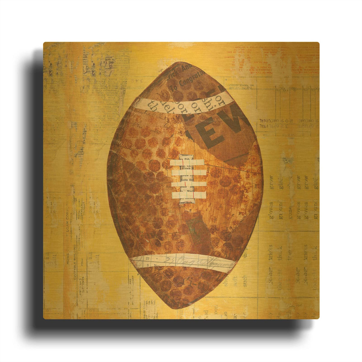 'Play Ball II' By Courtney Prahl Gold Metal Wall Art