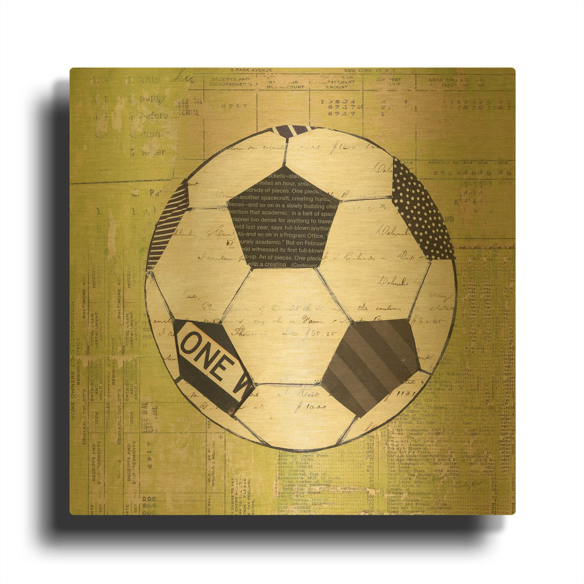 'Play Ball III' By Courtney Prahl Gold Metal Wall Art