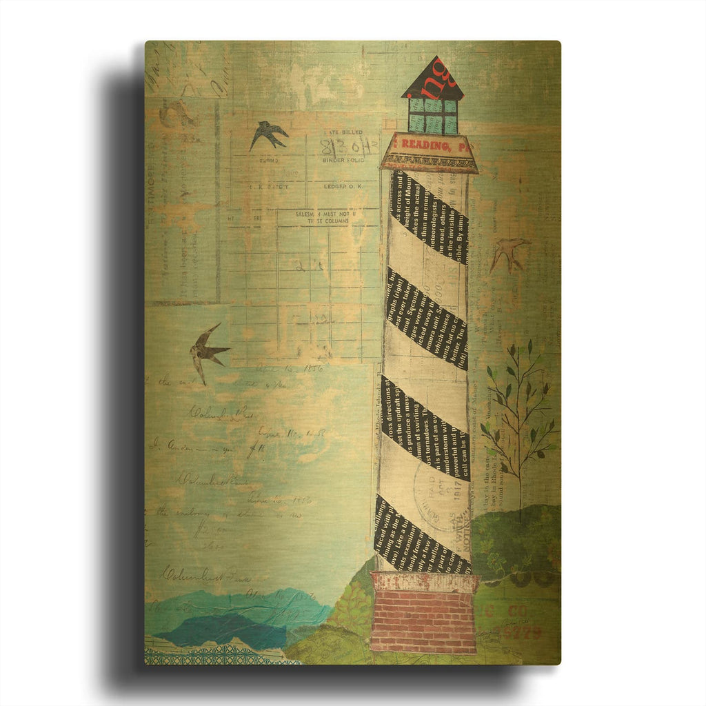 'Coastal Lighthouse II' By Courtney Prahl Gold Metal Wall Art