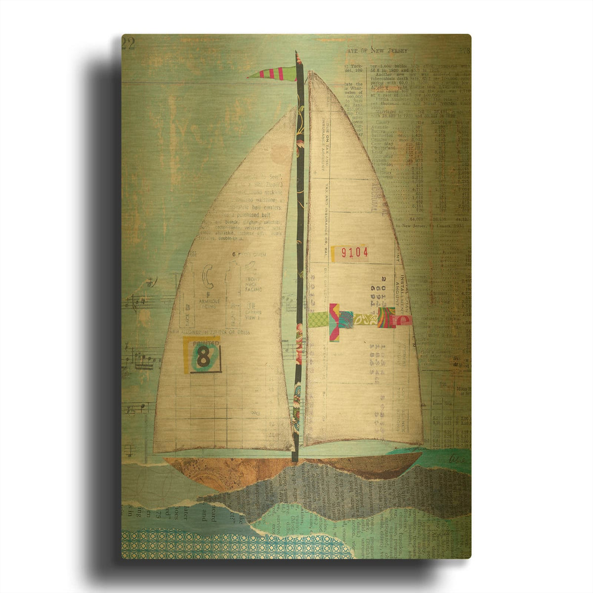 'At the Regatta I' By Courtney Prahl Gold Metal Wall Art