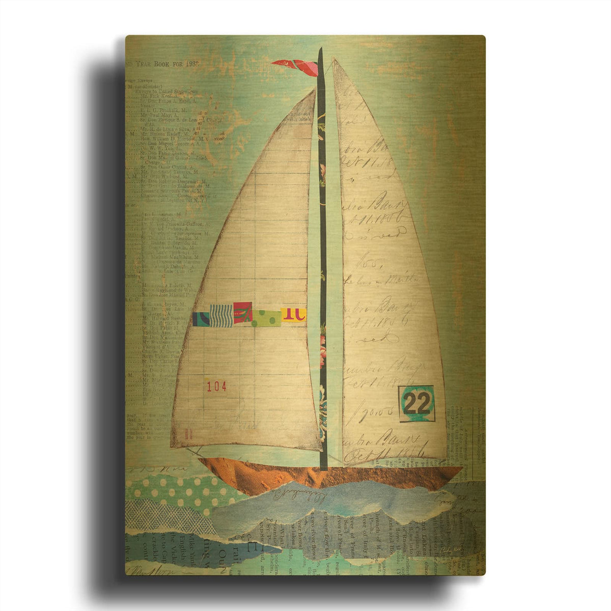 'At the Regatta II' By Courtney Prahl Gold Metal Wall Art