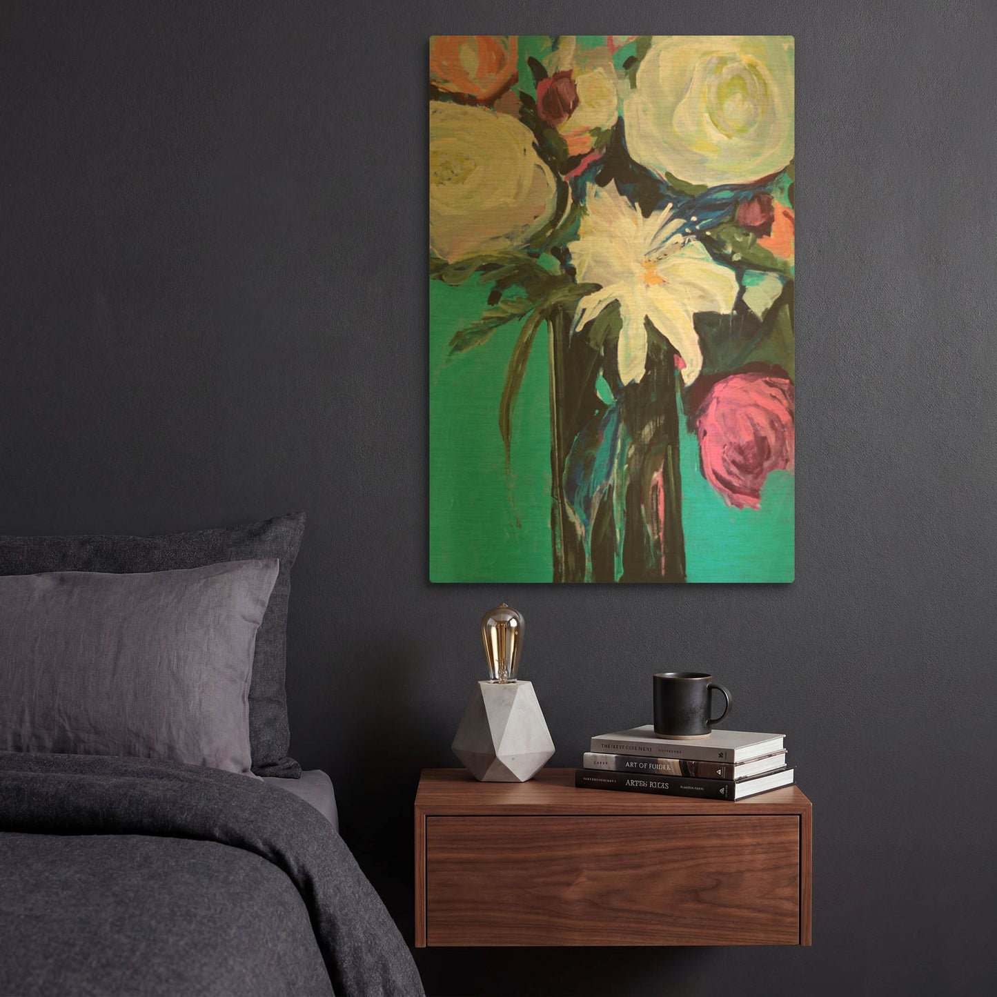 'White Lily' By Jacqueline Brewer Gold Metal Wall Art