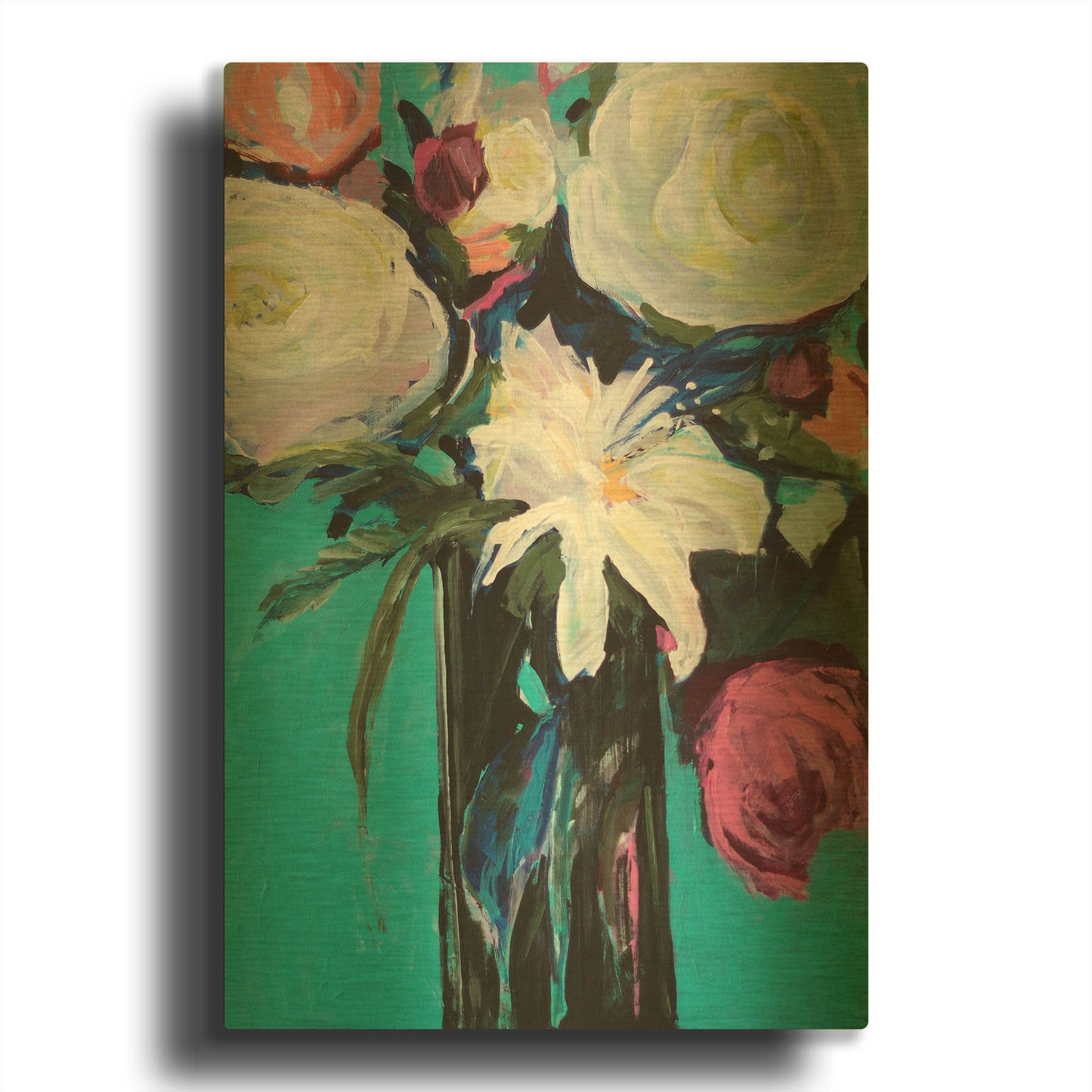 'White Lily' By Jacqueline Brewer Gold Metal Wall Art