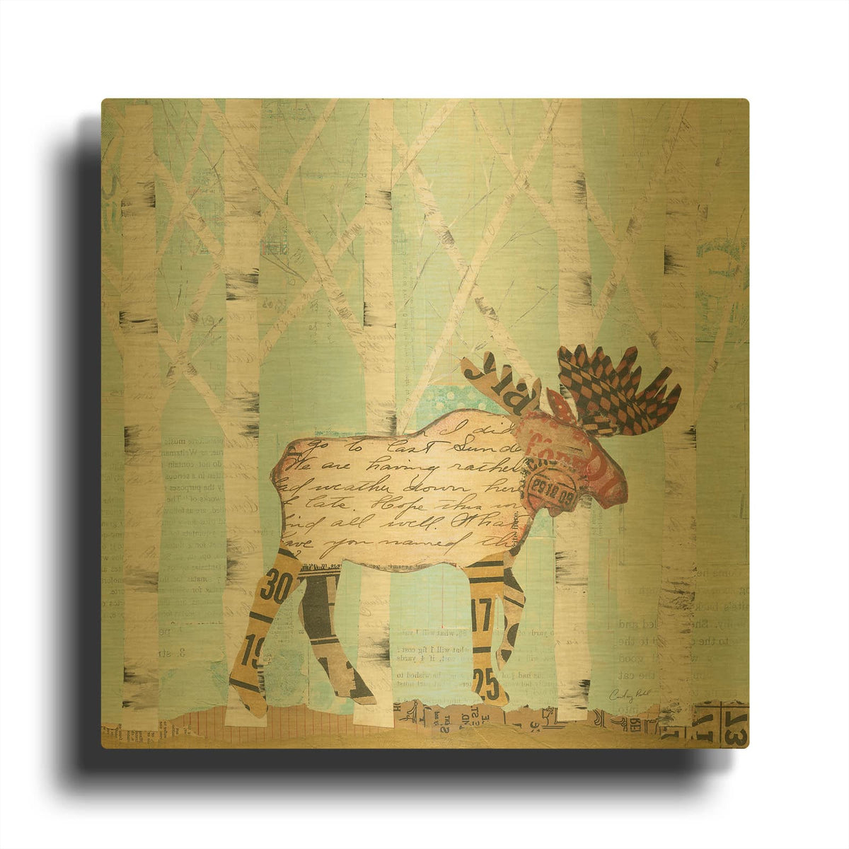 'In the Forest I' By Courtney Prahl Gold Metal Wall Art