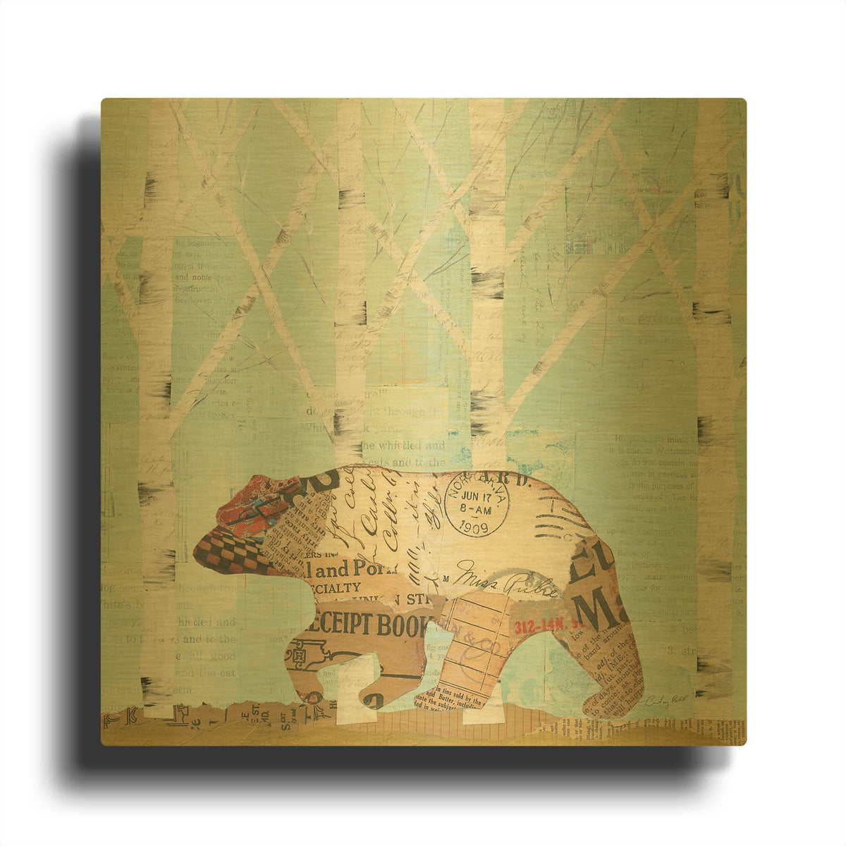 'In the Forest II' By Courtney Prahl Gold Metal Wall Art
