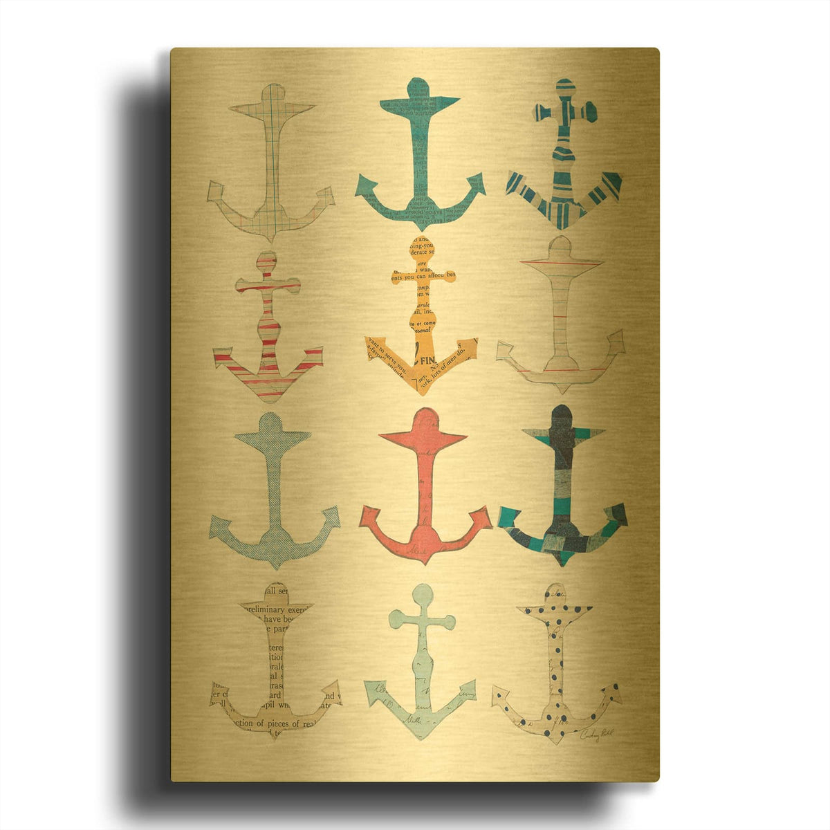 'Wind and Waves V' By Courtney Prahl Gold Metal Wall Art