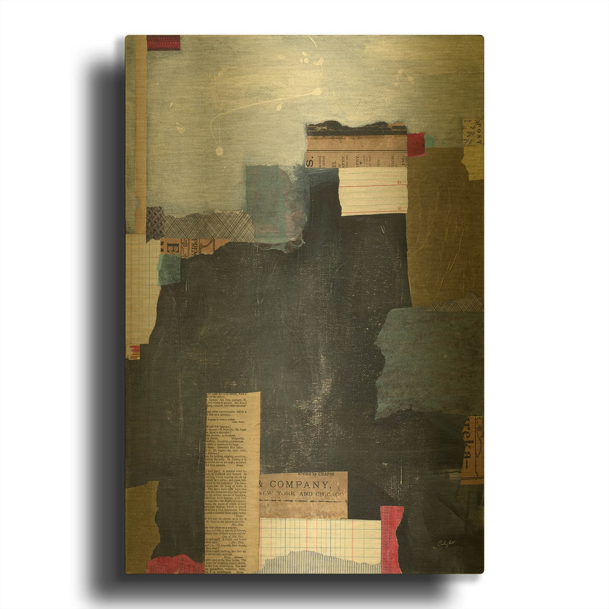 'Block Abstract II v2' By Courtney Prahl Gold Metal Wall Art