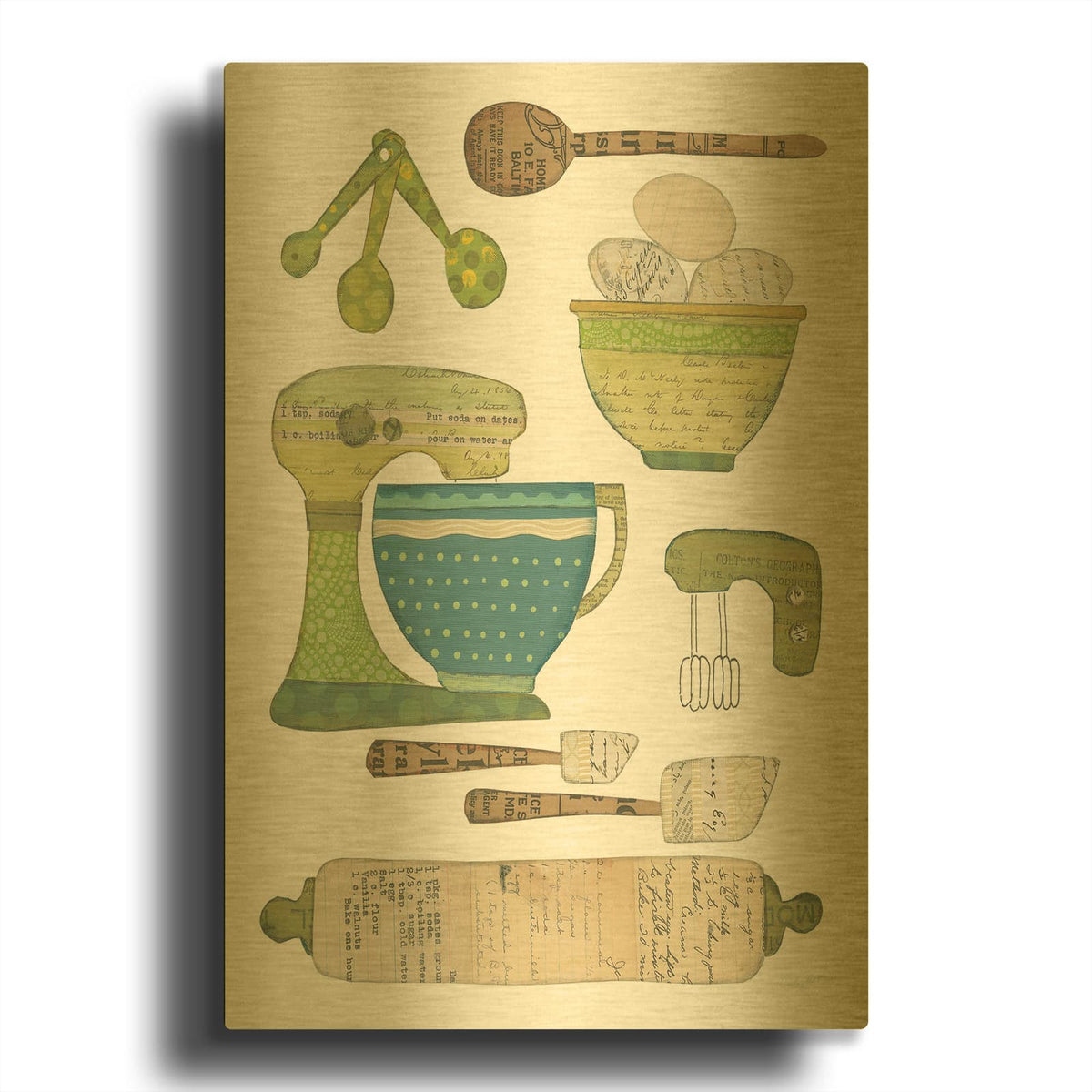 'Cool Kitchen I' By Courtney Prahl Gold Metal Wall Art