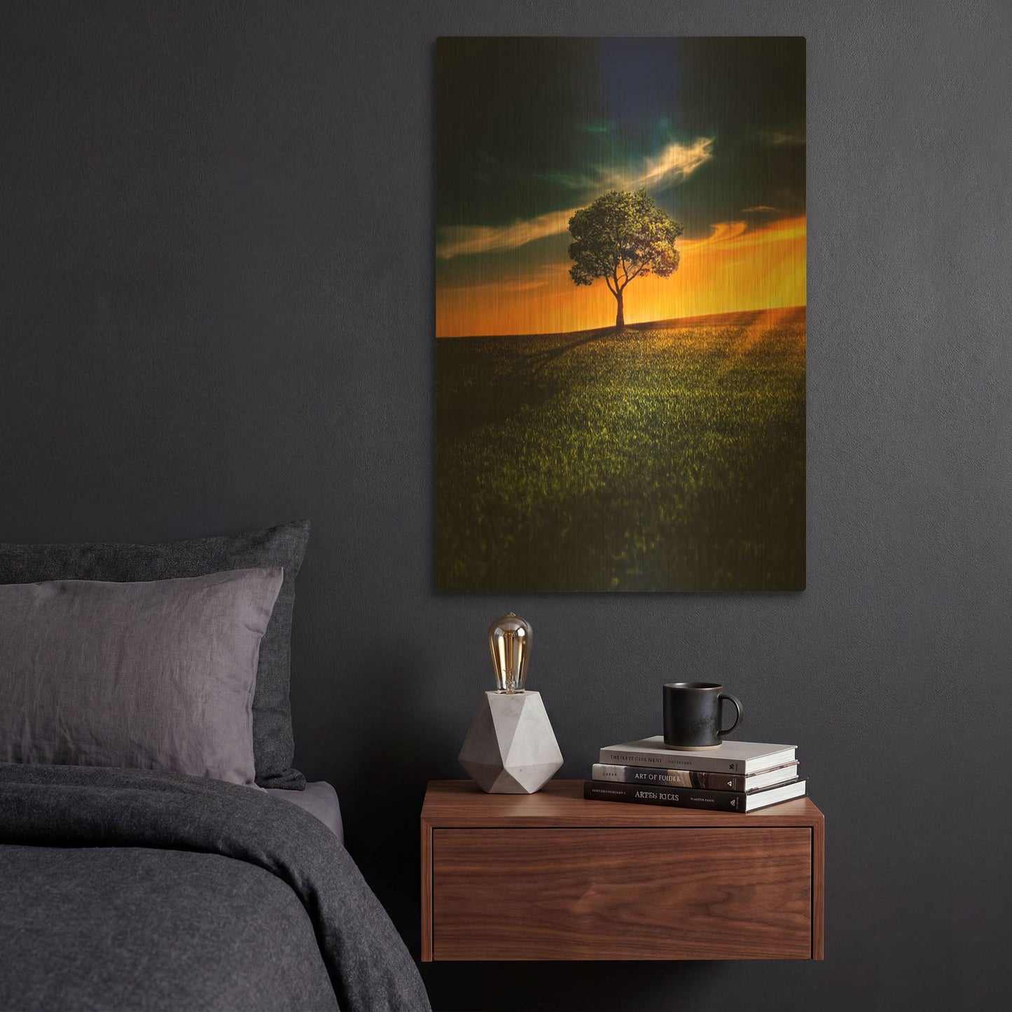 'Alone In Peace' By Bess Hamiti Gold Metal Wall Art