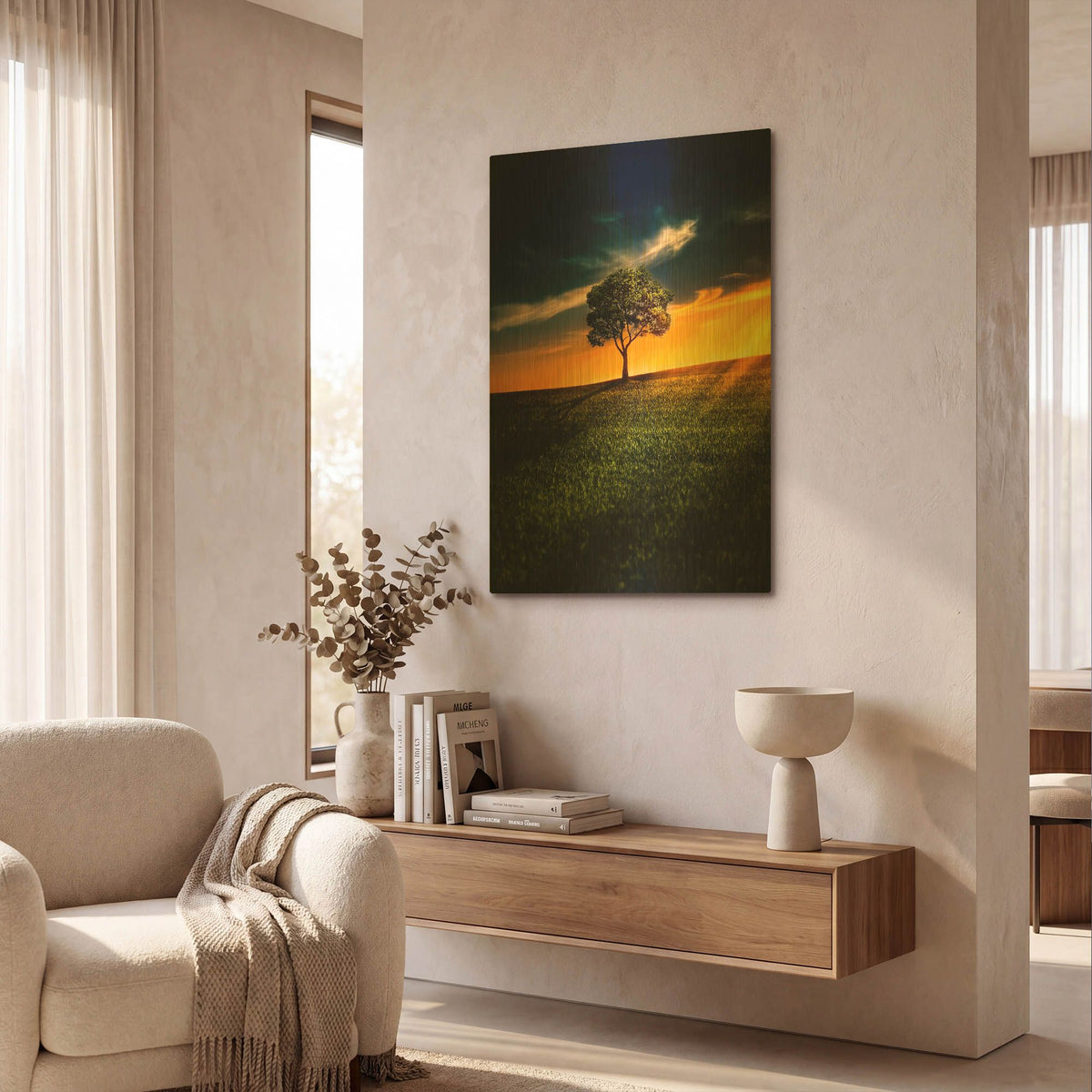 'Alone In Peace' By Bess Hamiti Gold Metal Wall Art