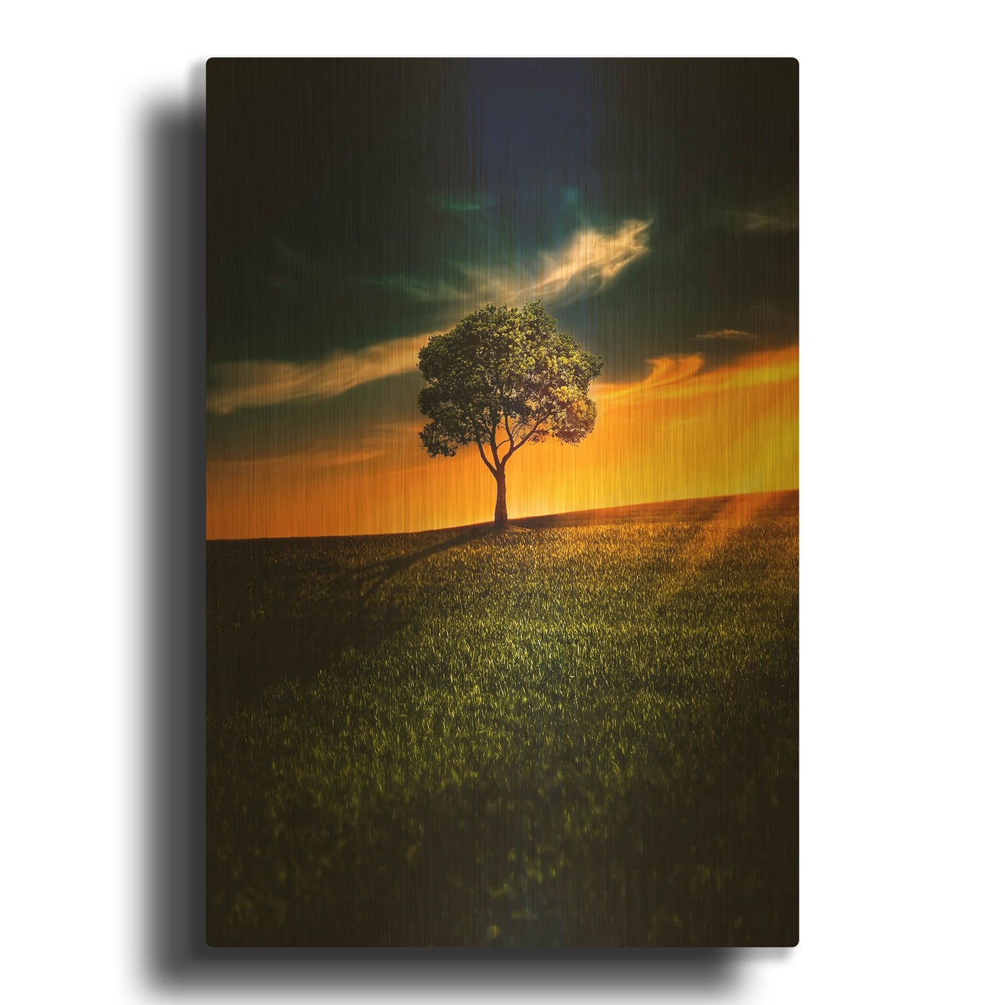 'Alone In Peace' By Bess Hamiti Gold Metal Wall Art