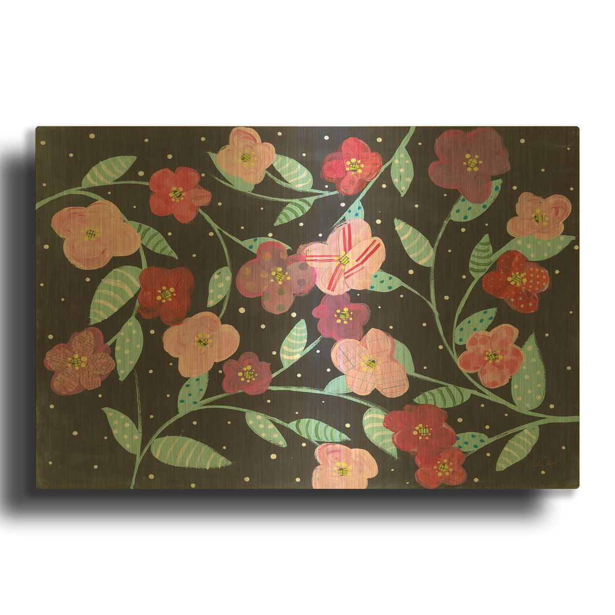 'Wall Flowers' By Courtney Prahl Gold Metal Wall Art